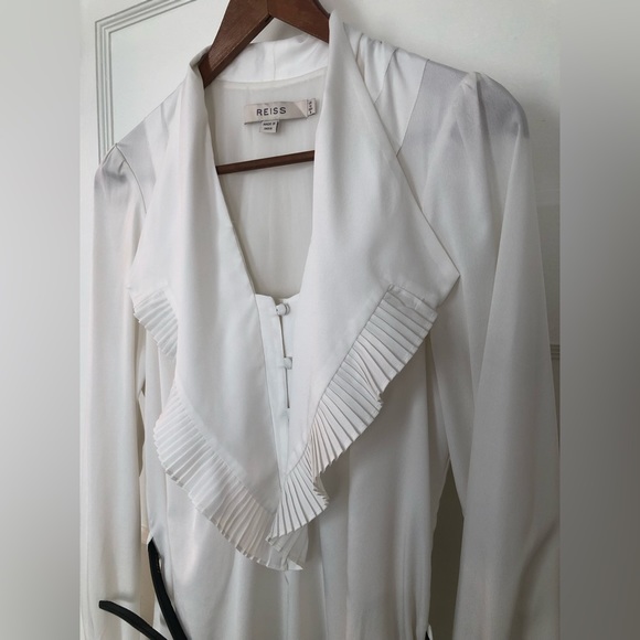 Fabulous Reiss White Long-sleeved Cocktail Dress Sz.8 Great Condition - Picture 4 of 11